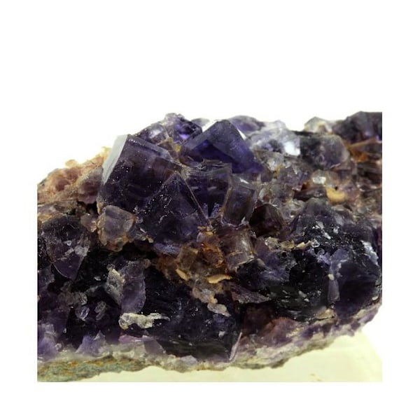 Sten og mineraler. Fluorit + Kvarts. 233,0 øre. La Cabaña, Berbes, Asturien, Spanien.