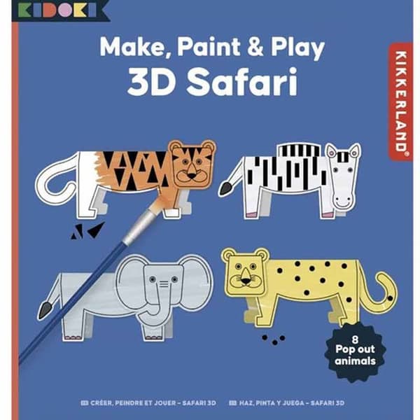 3D-djur att klippa och dekorera - safari tema Vit