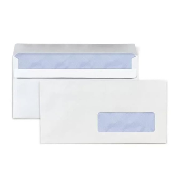 10 vita papperskuvert med fönster - 11 x 22 cm