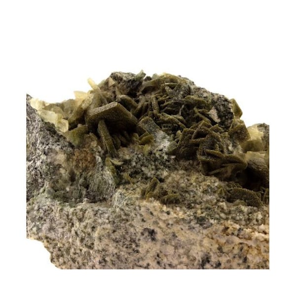 Sten og mineraler. Prehnite. 1429,0 øre. St Christophe-en-Oisans, Isère, Frankrig..