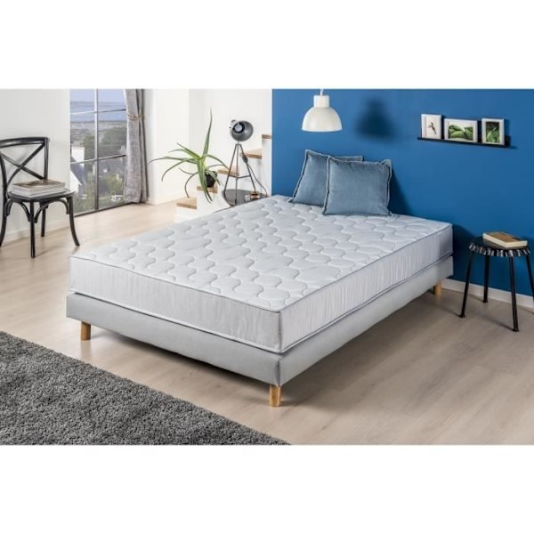Patja + jousisarja 160x200 cm - 600 taskujousta - 5 mukavuusaluetta - 19 cm - Kiinteä - DEKO DREAM Springmax Vit