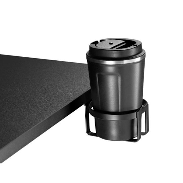 OPLITE ATIKA T10 XL Gaming Skrivebord Sort - Melamin top og sort stålbund