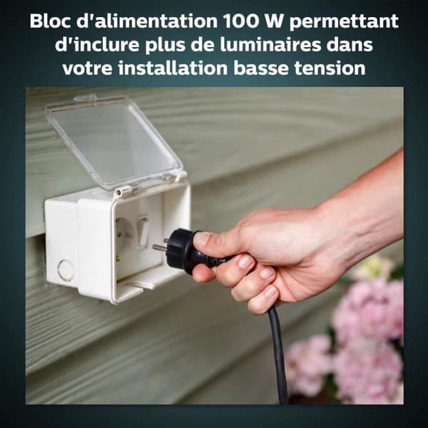 Strømledning 100W - Philips Hue Ude - Sort - Elektrisk Svart