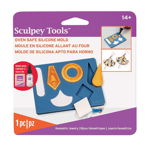 Sculpey silikonimuotti geometrisille koruille Blå