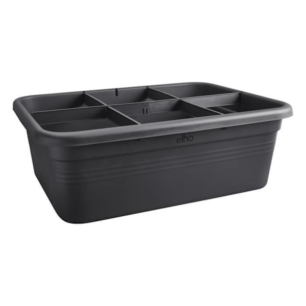 Elho Green Basics Jardin De Culture L blomsterkasse - Sort - L 76 x B 57 x H 27 cm - dyrkning og høst udendørs - 100% genbrug Svart