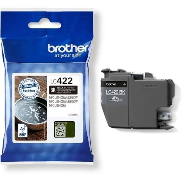 Patron LC422BK - BROTHER - Sort 550p - For Business Smart MFC-J5340DW, MFC-J5345DW, MFC-J5740DW, MFC-J6540DW og MFC-J6940DW