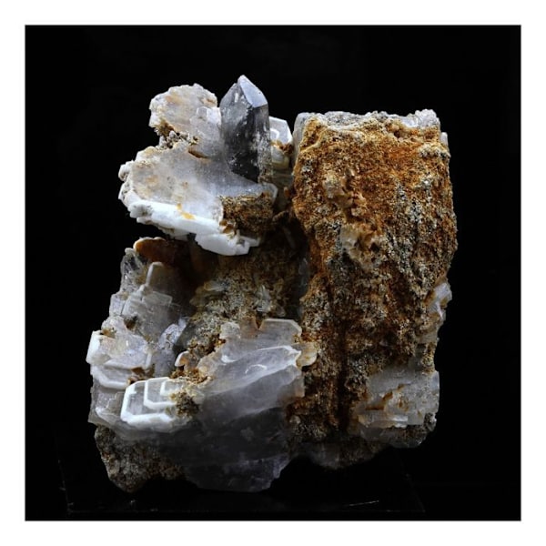 Sten og mineraler. Kvarts + baryt. 524,5 øre. La Mure, Isère, Frankrig..
