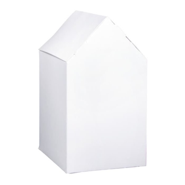 Foldbar boks - RAYHER - Hus - Hvid - 7,5x7,5x14cm - Pakke med 12 stk. hvid