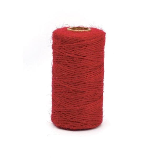 Jutegarnspole - Röd - 100 m x 2 mm Röd