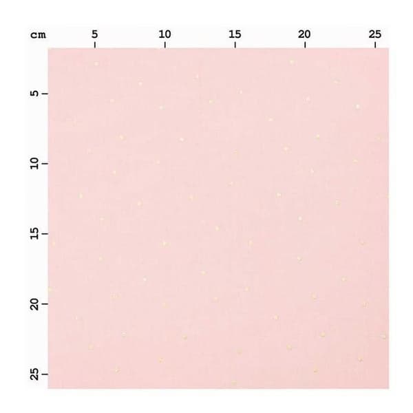 Rosa canvas med guldprickar 140 x 50 cm Ros