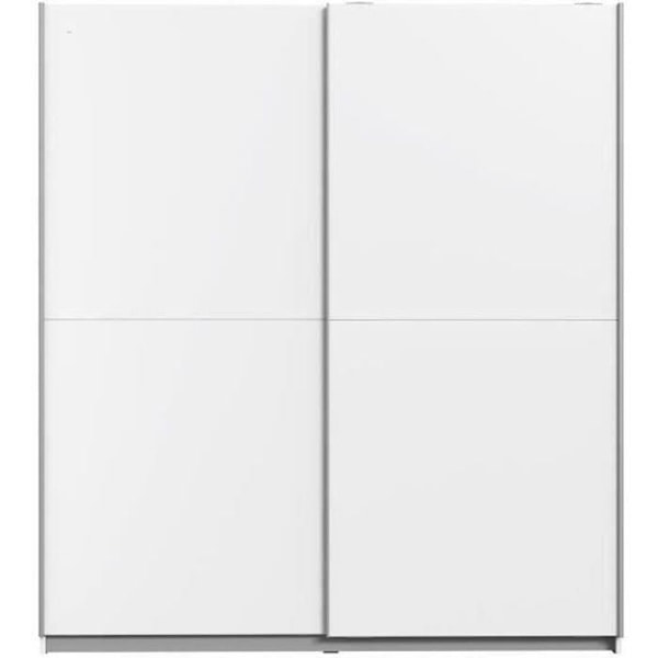 Garderobe med 2 skydelåger - Spånplade - Hvid - L 170,3 x D 61,2 x H 190,5 cm - ULOS Vit