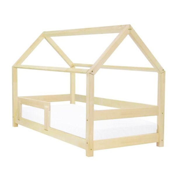 Lit hytte - Benlemi - TERY - Verni - 140x200cm - Massivt træ - 1 plads Beige