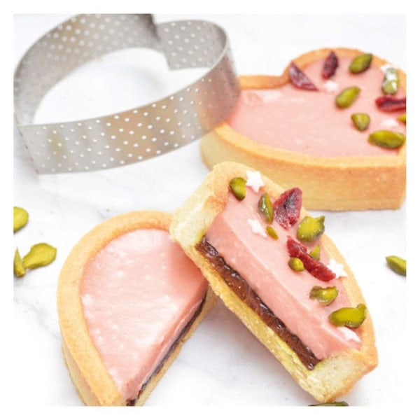Kageringe - SCRAPCOOKING - Hjerte - 7,5 x 8,5 cm - Rustfrit stål - 4 stk. gyllene