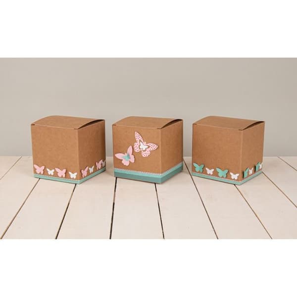 Sæt til at folde - Kvadrat - Kraft - 10 x 10 x 10 cm brun
