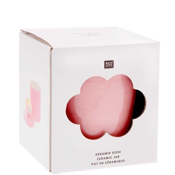 Keramikkruka och lock - ansikte - Eye Candy - 12 cm Flerfärgad