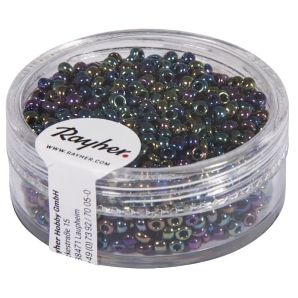 Rocailles, 2 mm, opaque glans, grøn, boks 17g