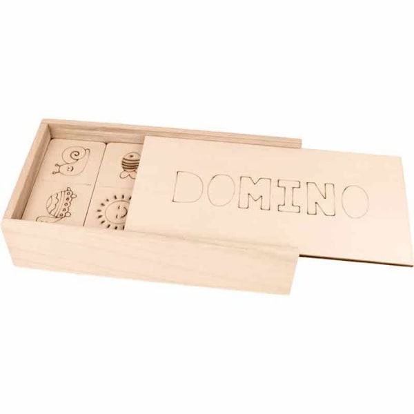 Brädspel - Trä - Måla dominos - 24 delar - Både för pojkar och flickor - Från 4 år Beige