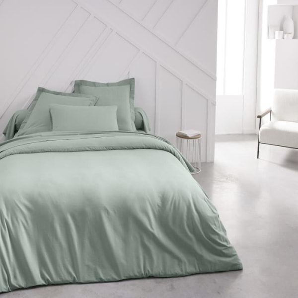 IDAG Essential påslakan - 140 x 190+25 cm - 1 person - 100% bomullsjersey - Celadon Grön