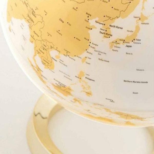 Lysende jordklode - Design - Ø 30 cm - PMMA fod - Guld base - Interiør Vitt guld