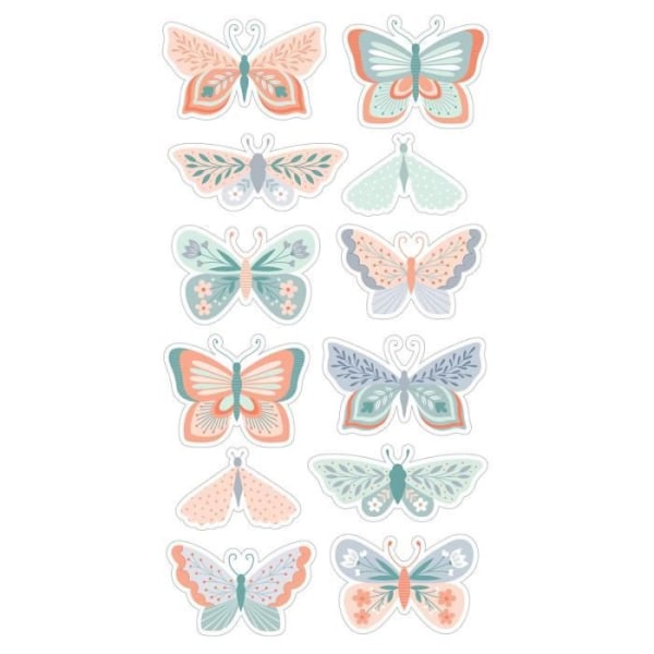 3D pastellfärgade fjärilsklistermärken - ARTEMIO - För barn från 3 år och uppåt - Stöddekoration