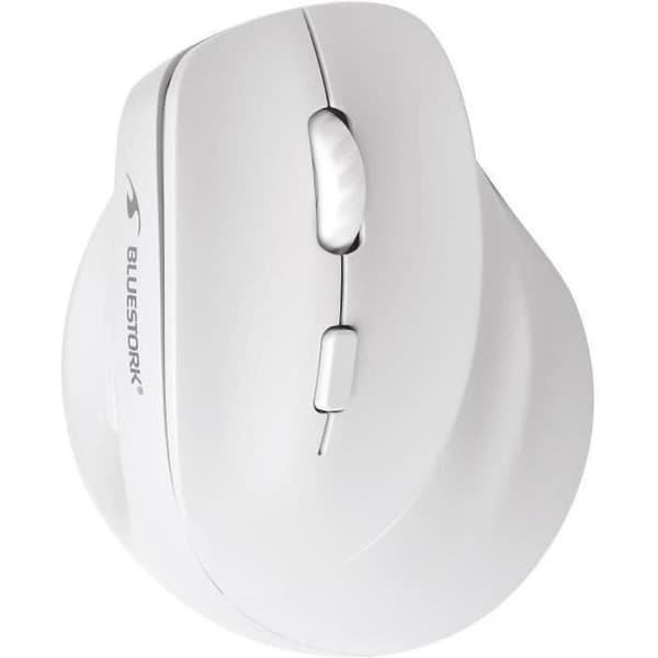 Trådløs Ergonomisk Mus - BLUESTORK - ERGO - Lysende - PC/MAC - Sort Vit