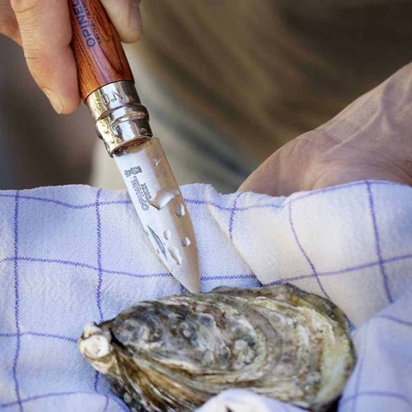 Oyster- ja simpukkapuukko - OPINEL - N9 - Terä inox 6,5 cm - Teräksestä Sandvik 12C27 - Kestävä kastanj