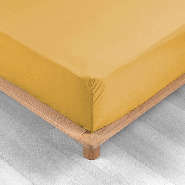 Patja-arkki - Päällä 30 cm - Keltainen - 160x200cm - Puuvillaperkaali - 78 lankaa/cm² Antracit