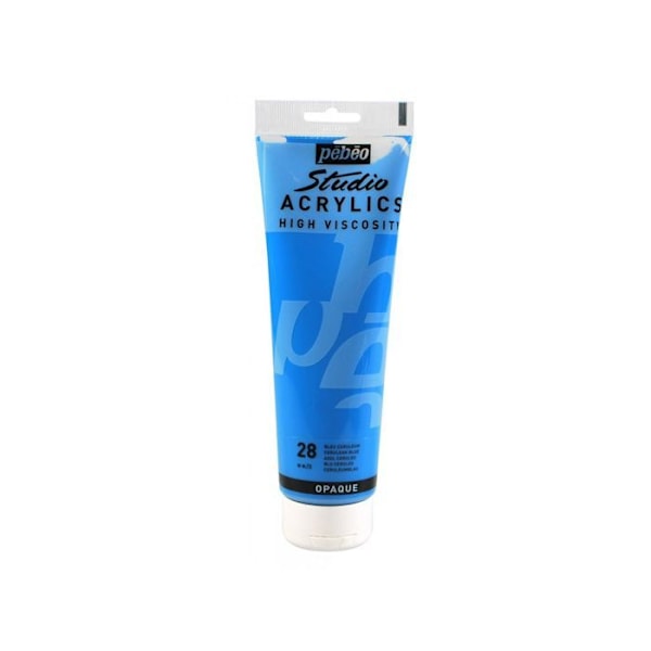 Akryl - Pébéo - 169028 - 250 ml - Cerulean Blue - Satin Cerulean blå