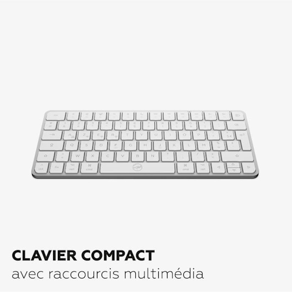 Mini keyboard - Flat keys - MOBILITY LAB - KMP2000W - AZERTY - FR - Multi-connections - White