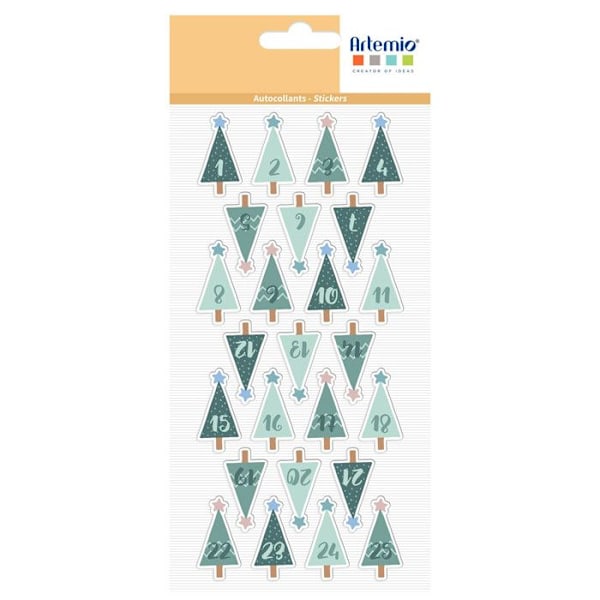 Stickers Puffies XL - Artemio - Skogsvinters - 24 st - Multicolor - Jul Jul, Multicolor
