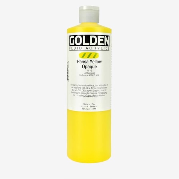 Golden : Nesteakryylimaali : 473ml (16oz) : Hansa Keltainen Opaque