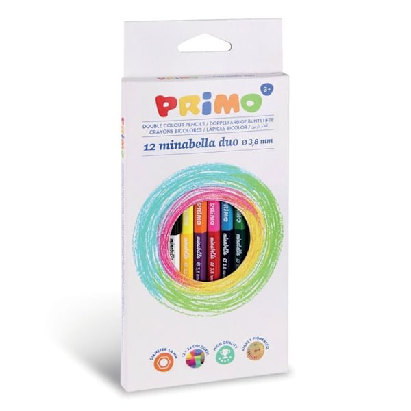 Farveblyanter - Minabella - Duo - Hexagonale - Bicolore - 24 farver 24 färger
