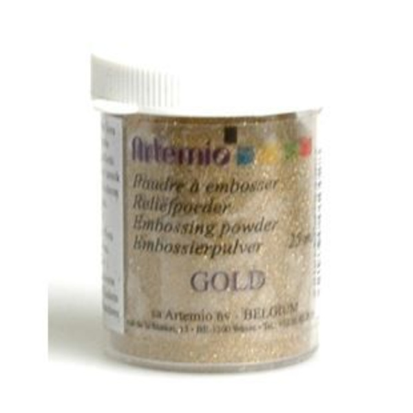 Embossing Powder - ARTEMIO - Guld - Mycket fin struktur - Användning scrapbooking - Gyllene färg gyllene
