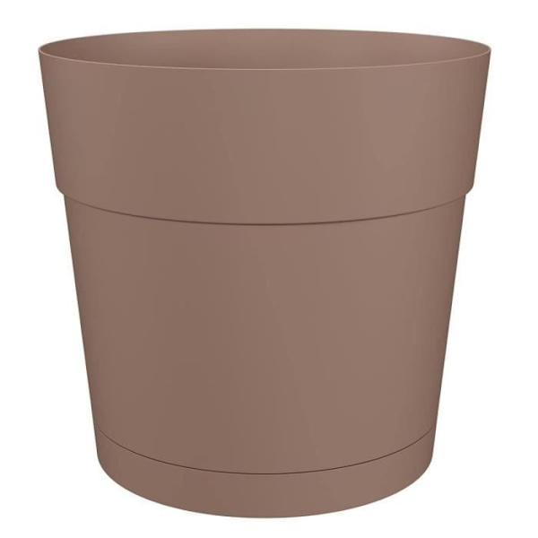 Rund blom- och växtkruka CAPRI LARGE - Plast - Vattentank - diameter 30 cm - Taupe - ARTEVASI Mol