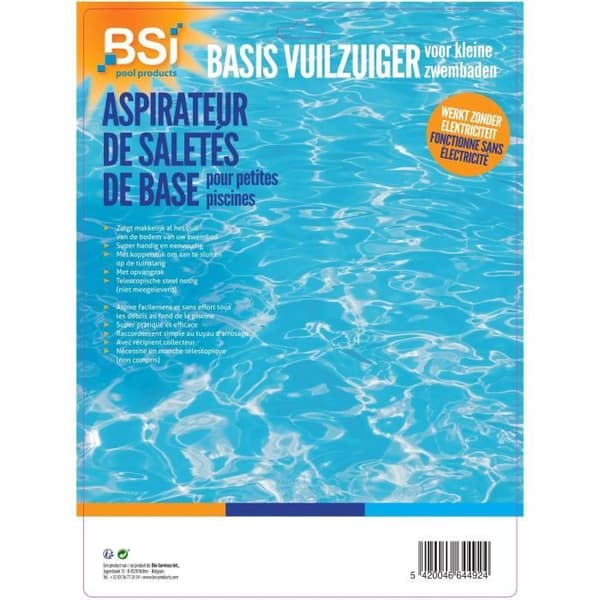 Manuel bundstøvsuger - BSI - Med sin pose til poolaffald - 30cm
