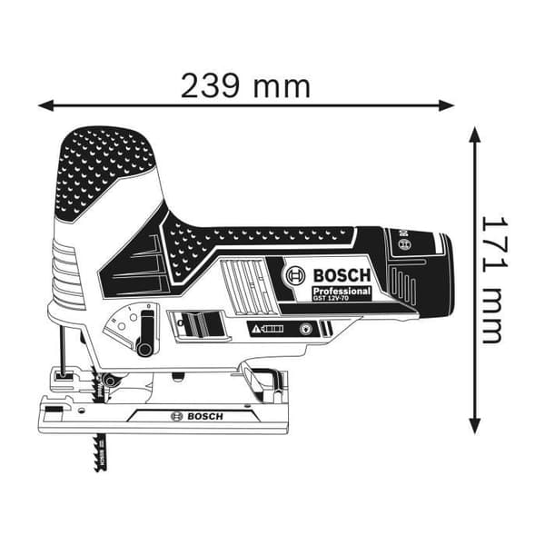 Stiksav - BOSCH - GST 12V-70 - 12V - Let og kompakt - SDS-system