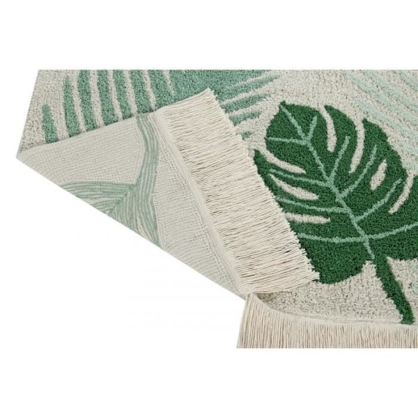 DELADECO - Lorena Canals Tropical Maskintvättbar Kort lugg Grön matta - 140x200cm - Grön