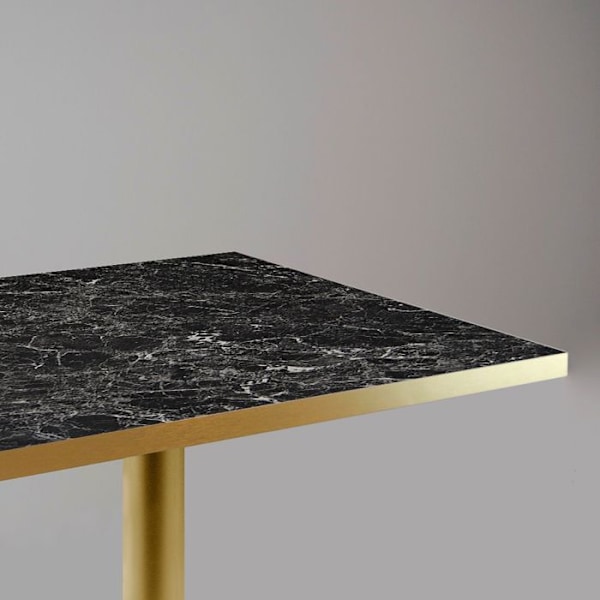 Højt bord 60 x 60 cm Rom bistro blank sort marmor Svart