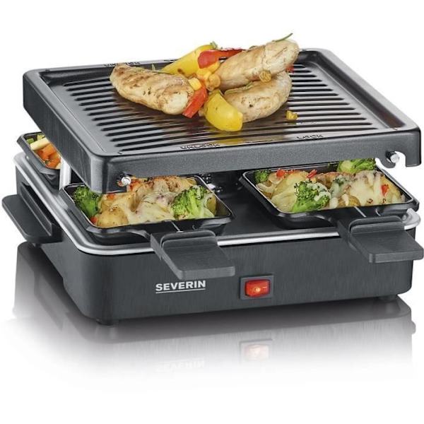 Raclette-laite SEVERIN - RG2370 - Jopa 4 henkilöä - Kompakti koko 21x21cm - 600W