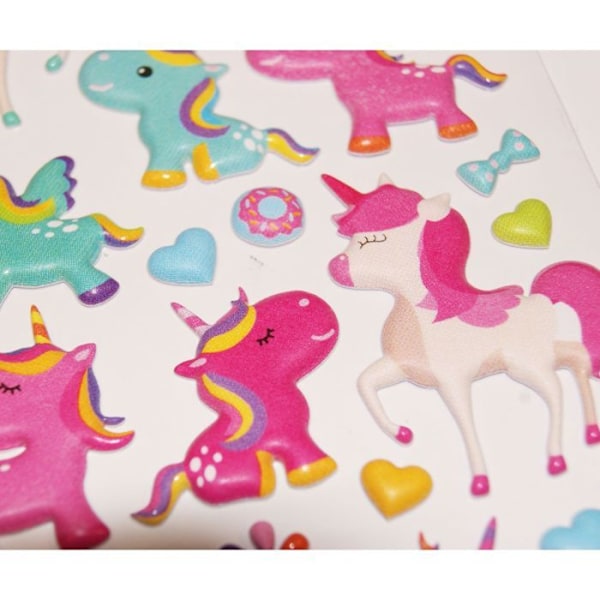 Scen att dekorera för barn - Enhörningar - Puffies Stickers Flerfärgad