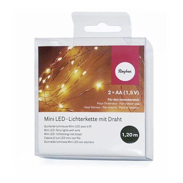 Gul LED lysguirlande med batteri Gul