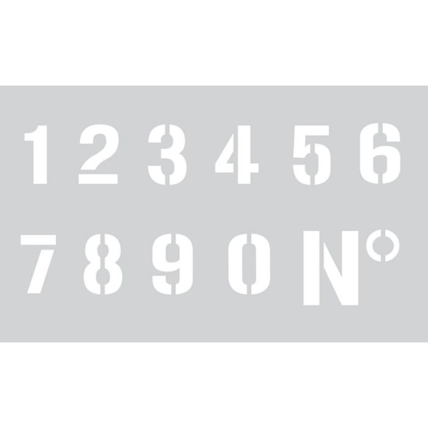 Pochoir 12 x 20 cm - Numerot n°2