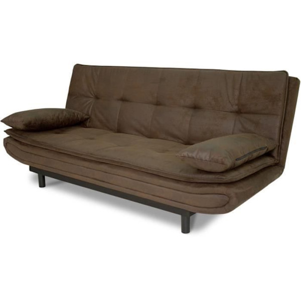 DARIUS sovesofa - Brunt stof - L 194 x D 121 x H 83 cm - Fremstillet i Ukraine kastanj