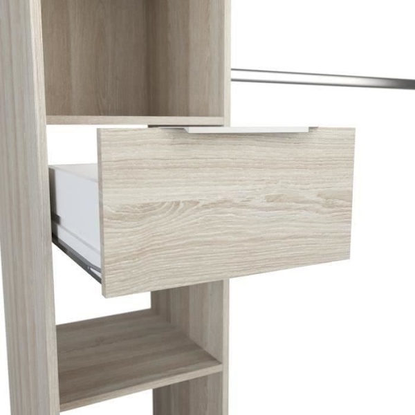 DEMEYERE Garderobesæt 2 søjler + 2 garderobeskabe + 2 skuffer - Shannon Oak decor - L 115 x D 50 x H 203 cm - DANA shanon ek