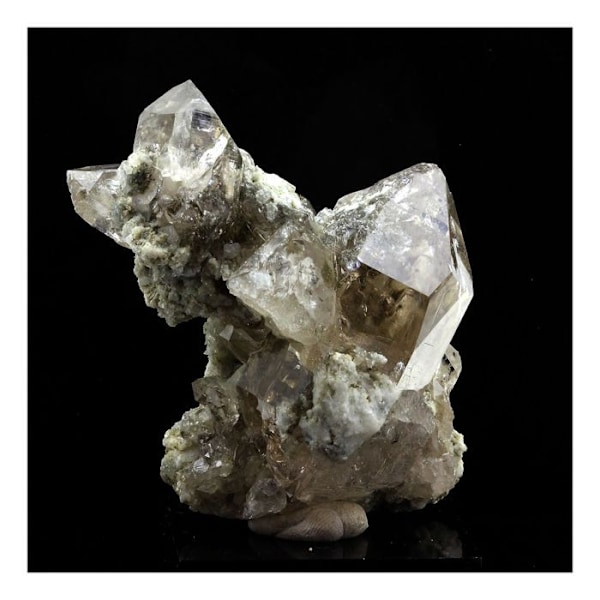 Sten og mineraler. Smoky Chlorite Quartz + Adularia. 461,0 ct. Mont Blanc-massivet, Frankrig.