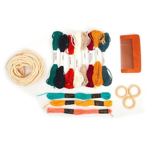 Kit DIY fletning - Mine 3 grigris - 3 vævede dekorationer - Orange - 25 cm Flerfärgad