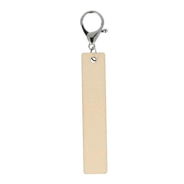 Nøglevedhæng - Ikke specificeret - Firkantet - Træ - 2 x 10 cm - 3 stk. Beige