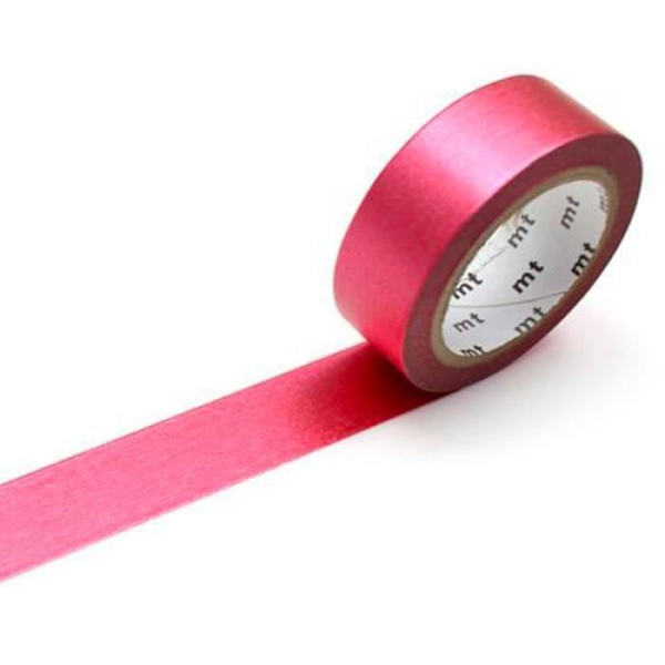 Maskeerausteippi - Uni Metallisoitu - Punainen - 15 mm - 7 m