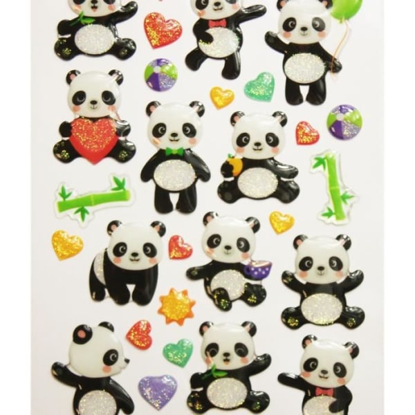 Klistermärken - Minisweet - Panda - Glitter - Epoxi