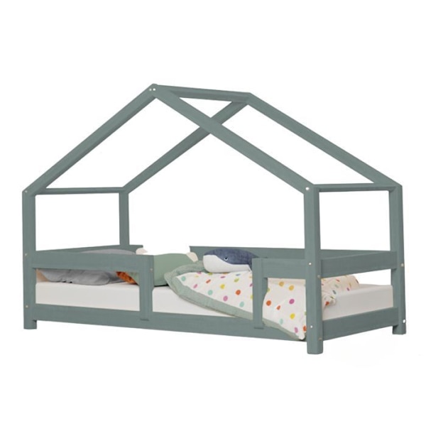 Lit cabane enfant LUCKY 80 x 160 grønt salvie Grön